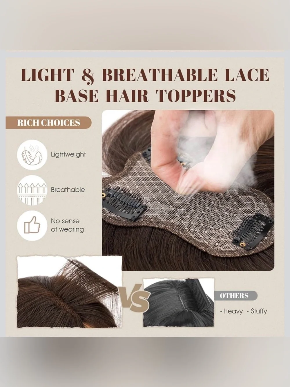 100% Human Remy Toppers With Side Bang
